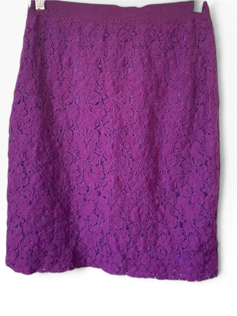 J.Crew The Pencil Skirt Size 2 Plum Purple Floral Romantic Lace